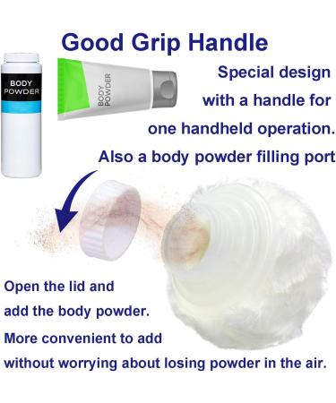 Large Fluffy Body Powder Container | Baby Care Face/Body Villus Powder Puff Box | Talcum Powder Container with Hand Holder - White - Buy Online on GoSupps.com