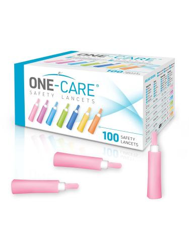 MediVena ONE-Care Safety Lancets, Contact-Activated, 30G x 1.5mm, 100/bx, Sterile, Single-Use, Preloaded, Gentle for Comfortable Testing