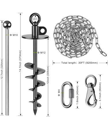 Lifeswell Dog Binders & Staplicids - 30ft Kausproof Stainless Steel Chains & 15in Robust Anchors for Dogs up to 125lbs - Durable Outdoor Solution - Buy Online on GoSupps.com