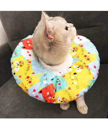 Focenat Adjustable Cat Recovery Collar Soft Comfortable Pet Protective Collar After Surgery Neutering Anti-Bite Lick Wound Healing Protection Cotton Collar for Cats and Dogs (XS) - Buy Online on GoSupps.com
