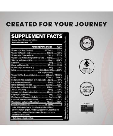 Journey Bariatric Multivitamin with Probiotics & Iron Chewable Berry (60 Count) Berry Chewable 60 Count (Pack of 1) - Buy Online on GoSupps.com