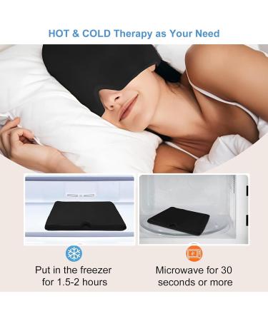 ABRVUAHM Migraine Relief Cap Reusable Cold Hot Therapy Migraine and Headache Relief Cap Cold Pack with Head Wrap for Stress Relief Tension Headache Sinus Stress Puffy Eyes (Black) - Buy Online on GoSupps.com