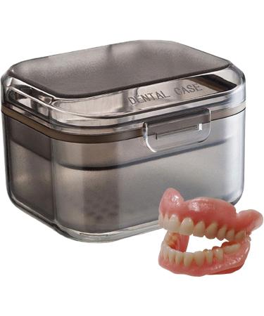 JEXTou Container for False Teeth - Prosthesis Cleaning Case | Night Cleaner Bath Box for Retainers & Mouth Protection - Durable Black - Buy Online on GoSupps.com