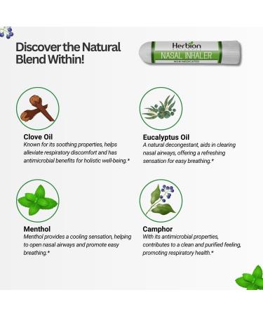 Herbion Naturals Nasal Inhaler - Natural Relief for Congestion & Sinus Pressure | Non-Medicated Essential Oils | 12 Count | 2-Pack - Shop Internationally - Buy Online on GoSupps.com