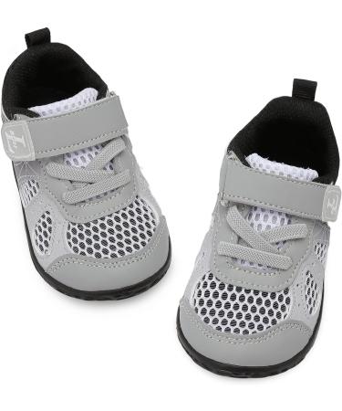 L-RUN Toddler Barefoot Summer Sneakers - Boys Girls Lightweight Mesh Tennis Shoes - 10 Toddler - Grey Black - Buy Online on GoSupps.com