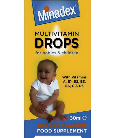 Minadex Multivitamin Baby Drops (Healthy Supplement) 30 ml - Vitamins A B1 B2 B3 B6 C & D3 - Buy Online on GoSupps.com