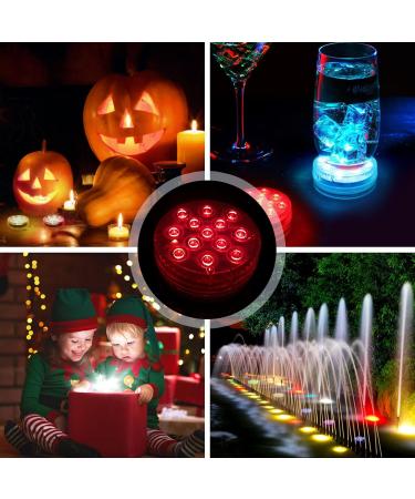 Underwater LED Pool Lights - 4 Pack with Remote Control IP68 Waterproof 16 RGB Modes for Garden Pond & Party Lighting - Buy Online on GoSupps.com