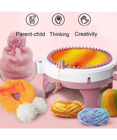 48-Needle Knitting Machine with Row Counter for Adults/Kids - DIY Scarf, Hat, Sock - Rotating Double Knits - Smart Weaving Loom - Buy Online on GoSupps.com