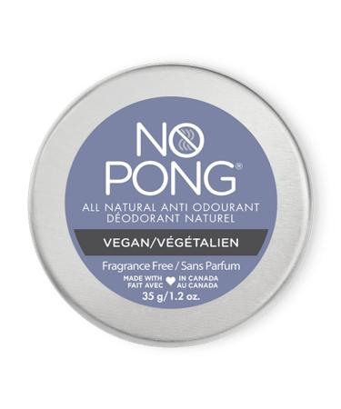 No Pong Fragrance Free Vegan All-Natural Deodorant Cream Anti-Odourant Paraben-Free Aluminum-Free Plastic-Free For Men and Women