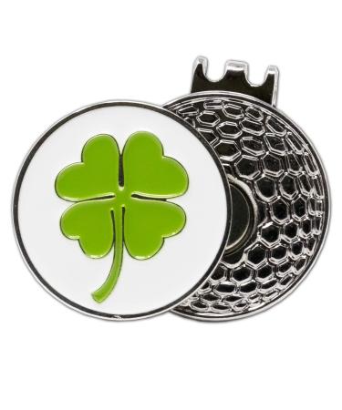 DA VINCI Magnetic Golf Hat Clip with 1 Inch Embossed Metal Golf Ball Marker Shamrock