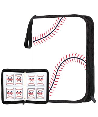 POKONBOY Baseball Card Binder Sleeves for Trading Cards, Baseball Card Sleeves Card Holder Protectors Set for Football Cards and Sports Cards (Holds Up to 400) 4-Pocket