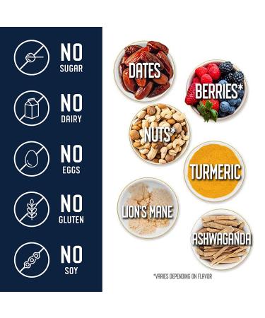 MO FOCUS BARS - All-Natural Superfood Date Bar with Ashwagandha & Lion's Mane - Berry Coconut (12 Bars) - Buy Online on GoSupps.com