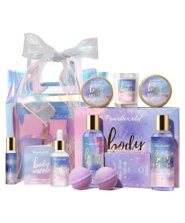 PEARLWORLD Spa Gift Set for Women Gift Box for Women Bath and Body Lotion Gift Basket for Teen Girls 12 Piece Home Spa Set aromatic