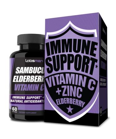 Sambucus Elderberry Zinc Vitamin C Supplement Provides Elderberry Immune Support Vitamin Zinc Vitamin C As Immune Booster for Adult  Immunity Booster & Black Elderberry Supplement (2 Mon Supply) 1