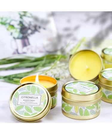 SCENTORINI Citronella Candles - 6x2.5oz Soy Wax Lemongrass Scented Gift Set for Outdoor Patio Garden Camping | Portable Travel Tin Candles - Buy Online on GoSupps.com
