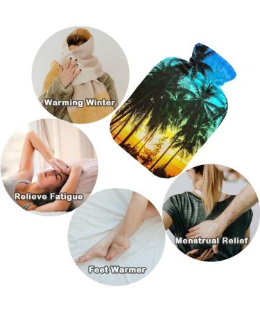 Naanle 2L Hot Water Bottle with Lid - Coconut Palms | Transparent Hot Water Bottle for Menstrual Cramps Relief & Heat Therapy - Buy Online on GoSupps.com