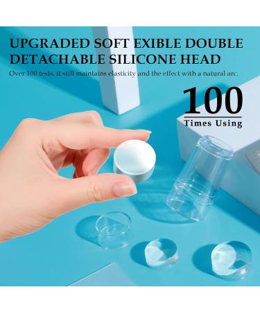 Nail Art Stamper Set - 1 Pc Silicone Nail Art Stamper with 2 Pcs French Nail Stamper Head 1 Nail Stamping Plate and 1 Scraper Manicure Tools Kit for Home Salon DIY Nail Art Decor - Buy Online on GoSupps.com