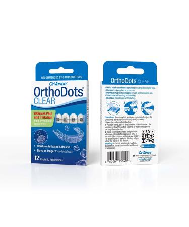 OrthoDots CLEAR (24 Count) - Silicone Dental Wax Alternative for Braces Pain Relief - Long-lasting & Moisture Activated - Pack of 2 - Buy Online on GoSupps.com