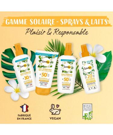 LOVEA - Moisturizing Milk SPF 50+ - Very High Sun Protection for Face & Body - Mono De Tahiti - UVA/UVB Protection - Water Resistant & Anti White Marks - Vegan - Made in France - 150 ml - Buy Online on GoSupps.com