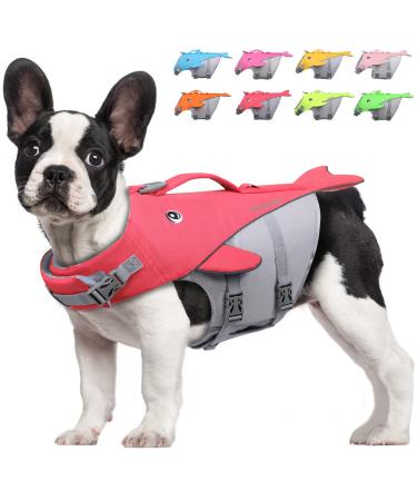 Vivaglory Dog fuel for small and medium-sized dogs easy to take off and undress sporty dog swimming vest with adjustable nylongurten neon-rosa M: 56-64 cm (ribcage girth) neon-rosa