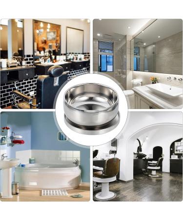 2-Piece Steel Lid Soup Safety Razor & Cream Bowl Set for Men - Bubble Foam Barber Supplies - Silver | eCommerce Shop - Buy Online on GoSupps.com