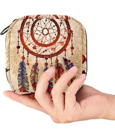 Ethnic Tribal Dream Catcher Menstruation Bag with Zipper - Women's Napkin & Tampon Collection Bag - Buy Online on GoSupps.com