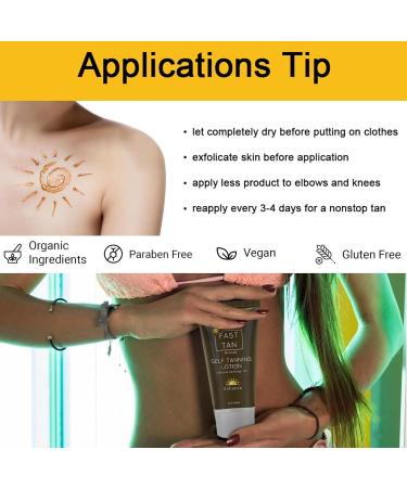 Trendyfave Self Tanning Lotion Fast Tan Cream Bronze Self Tan Body Glow Shine Bown Instant Tan Tanning Accelerator Natural Looking Tan Streak-Free Finish Vegan 50ml - Buy Online on GoSupps.com
