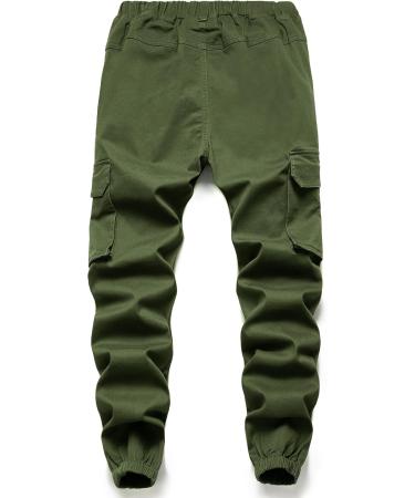 Buy YOUNGSOUL Boys Cargo Pants - Stretch Jogging & Leisure Pants Elastic Waist Army Green (164-170) - International Shipping Available - Buy Online on GoSupps.com