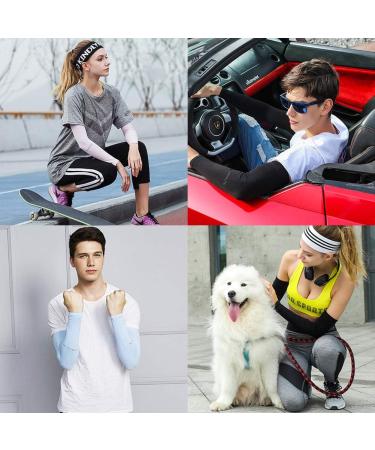 Beager UV Protection Arm Sleeves for Women & Men 6 Pairs in Black Gray White Purple Blue Pink for Cycling & Outdoor Activities - Buy Online on GoSupps.com