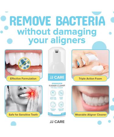 JJ CARE Aligner Cleaner Pack of 2 - 80ml Lemon-Flavored Invisalign & Retainer Cleaner for Breath Freshener - Teeth Aligner Foam - Buy Online on GoSupps.com