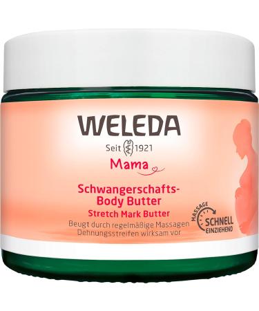 Weleda Bio Mama Pregnancy Body Butter - Vegan Natural Skin Care for Stretch Marks Prevention | 150ml Shea & Cocoa Butter Cream - Buy Online on GoSupps.com