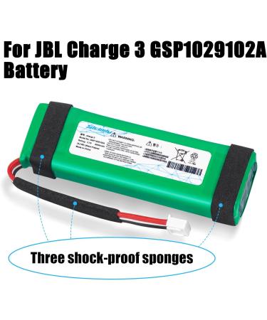 6000mAh Replacement Battery for JBL Charge 3 - GSP1029102A | 22.2Wh/3.7V - International Shipping Available - Buy Online on GoSupps.com