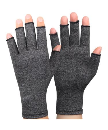 Cotton Soft Fingerless Compression Gloves for Arthritis - Carpal Tunnel Hand Discomfort Comfort Nonslip Gloves