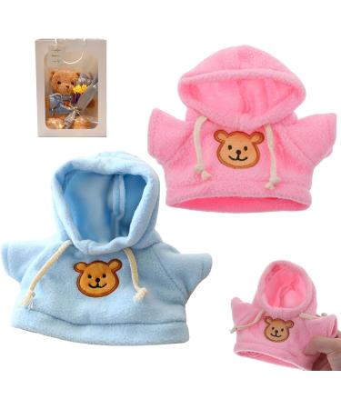 Hooded Bear Clothes Set - 2pcs Cartoon DIY Decorative Clothes for 6-8inch Stuffed Bears | Cute Animal Hoodie Tee for Teddy Bears - Buy Online on GoSupps.com