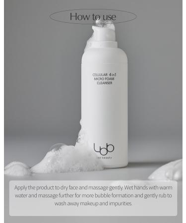 LBB 4-in-1 Micro Foam Cleanser - pH 5.5 Gentle Face Cleansing Milk & Bubble Foam - Hypoallergenic Moisturizing Anti-Aging with Tangerine Cellular Water - 3.38 fl. oz - Buy Online on GoSupps.com