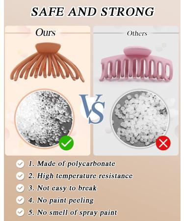 4 Pack Extra Large Hair Claw Clips for Women - Strong Hold Matte Banana Clips - Vintage Style - Perfect for Long Curly Hair - Multi-color - Buy Online on GoSupps.com