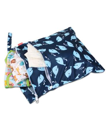 Damero Wetbag Nasp x | Reusable Diaper Bag Wetbag for Babies | Medium Whale Design for Diapers & Accessories - Buy Online on GoSupps.com