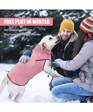 Lianzimau Dog Sweater - Warm Fleece Winter Coat for Large & Medium Dogs - Stylish Pink Jacket for Small Breeds - Perfect for Cold Weather - Buy Online on GoSupps.com