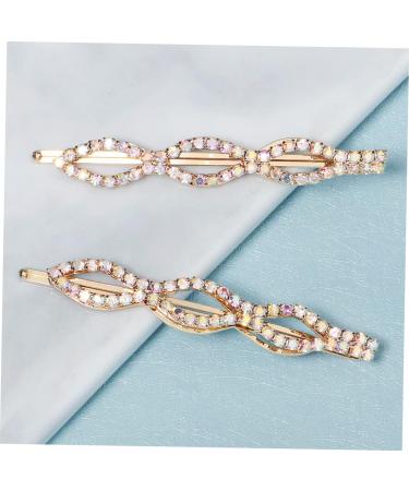 MAGICLULU 2 Pairs Ab Diamond Bangs Hairpin Hair Slides for Girls Barrettes for Thick Hair Bow Hair Clips Hair Barrettes Bangs Hair Clip Hair Pin Bobby Pin Rhinestone Bride Cute Side Clip - Buy Online on GoSupps.com