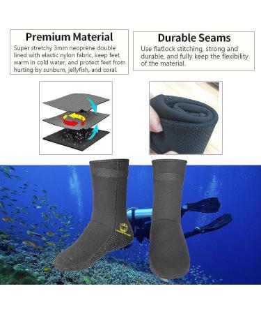 Lurkwolfer Neoprene Diving Socks 3MM - Anti-Slip Beach Socks for Men & Women - XXX-Large - Buy Online on GoSupps.com