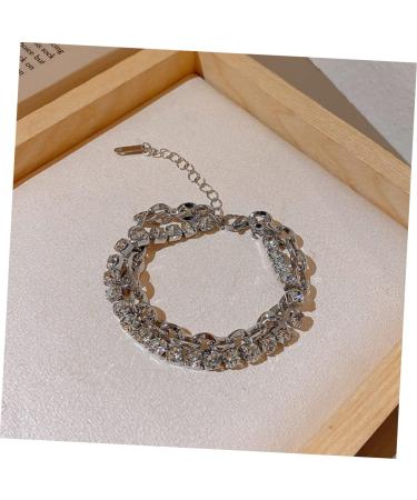 VALICLUD 3pcs Rhinestone Bracelet Beaded Bracelets Women Bracelets Chain Bracelet Charm Bracelets for Girls Bracelet for Charms Girls Bracelet Wrist Jewelry Alloy Light Luxury Decorate Miss 20x2CM Silver - Buy Online on GoSupps.com