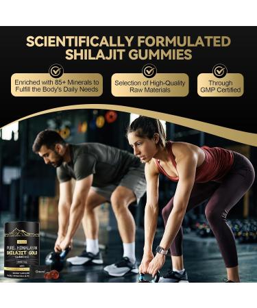 Himalayan Shilajit Gummies: Gold Grade Shilajit Riched with Ashwagandha Fulvic Acid & 85+ Trace Minerals - No Added Sugar - Individually Wrapped - for Men & Women - 60 Gummy 60 Count (Pack of 1) - Buy Online on GoSupps.com