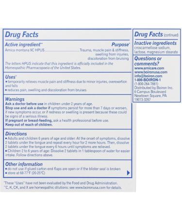 Boiron Arnicare Tablets - Natural Pain Relief Supplement - Buy Online on GoSupps.com