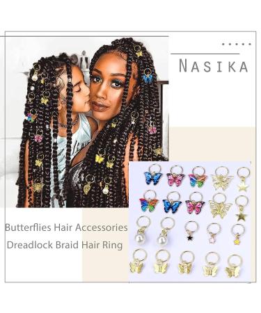 NAISKA 20Pcs Gold Butterfly Braid Clips - Crystal Dreadlock Hair Accessories for Women and Teen Girls - Buy Online on GoSupps.com