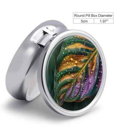 Portable 3 Compartment Pill Box - Green Leaves Travel Organizer for Purse & Pocket - Buy Online on GoSupps.com