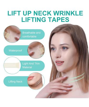 Instant Neck Lift Tape - Face & Neck Lifting Stickers - Adhesive Patch for Double Chin Reduction, Wrinkle Smoothing, and Fine Line Fading - 4 Lift Bands + 20 Replacement Tapes - Buy Online on GoSupps.com