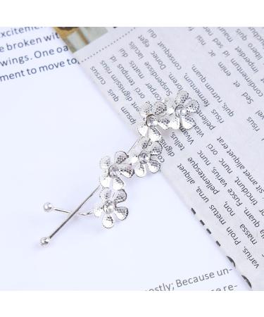 Aneneiceera Crystal Flower Hair Clip Silver Hair Barrette One word Clip Rhinestone Hair Pin Headpieces Decorative Hair Pins Headwear Bride Hair Accessories for Women and Girls (Silver) - Buy Online on GoSupps.com