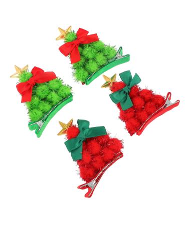 ABOOFAN 6 Pairs Christmas Tree Hair Clips Xmas Tree Barrettes Kids Festival Hair Clips Festive Alligator Hair Clips Christmas Tree Headwear Xmas Hair Clips Hair Ball Bracket Child Modeling