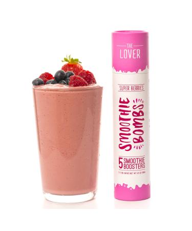 Smoothie Bombs Blender Boosters - Super Berries Mix, Acai, Goji berry, Cranberry, Cherry, Organic Superfoods ingredients, Gluten-Free, Vegan, 5 Bombs Per Tube