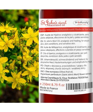 Strong Johanniskraut Oil - 250ml Massage Oil for Skin Hair Cellulite Stretch Marks & Muscle Relief | Premium Facial Oil - Buy Online on GoSupps.com